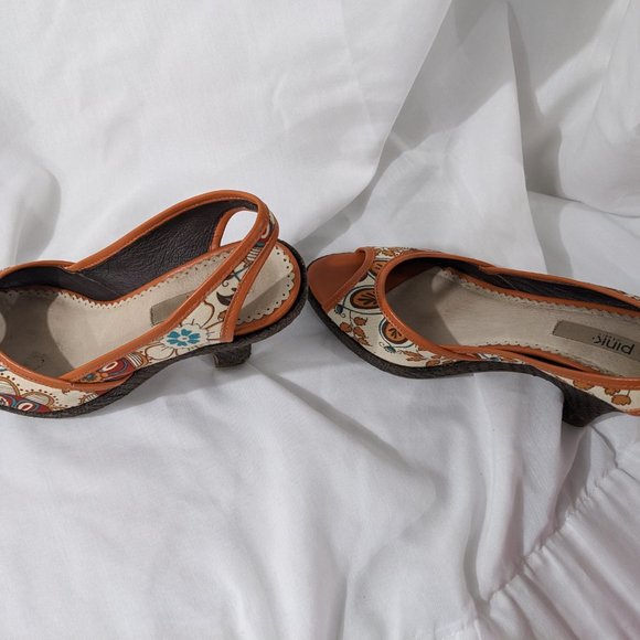 Pink Studio Meryl orange floral heels - Picture 4 of 5
